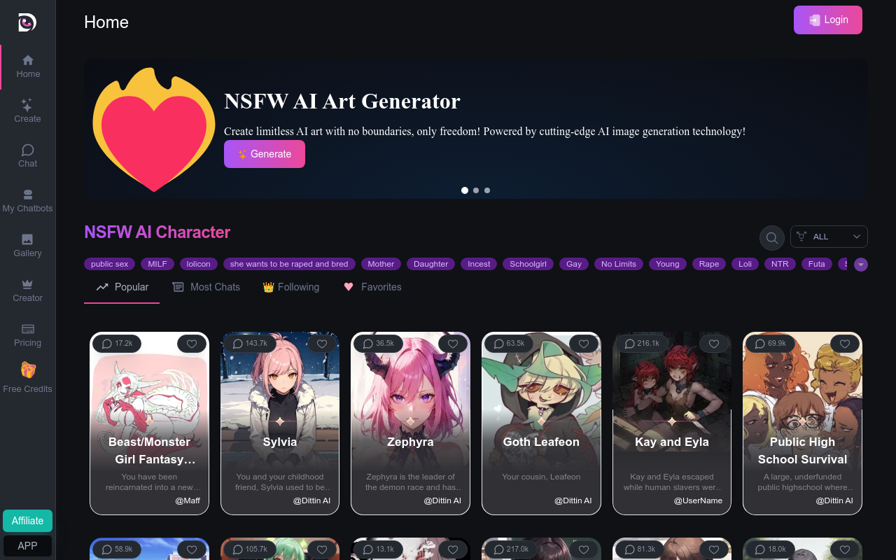 Dittin AI | Alternative to c.ai [NSFW]
