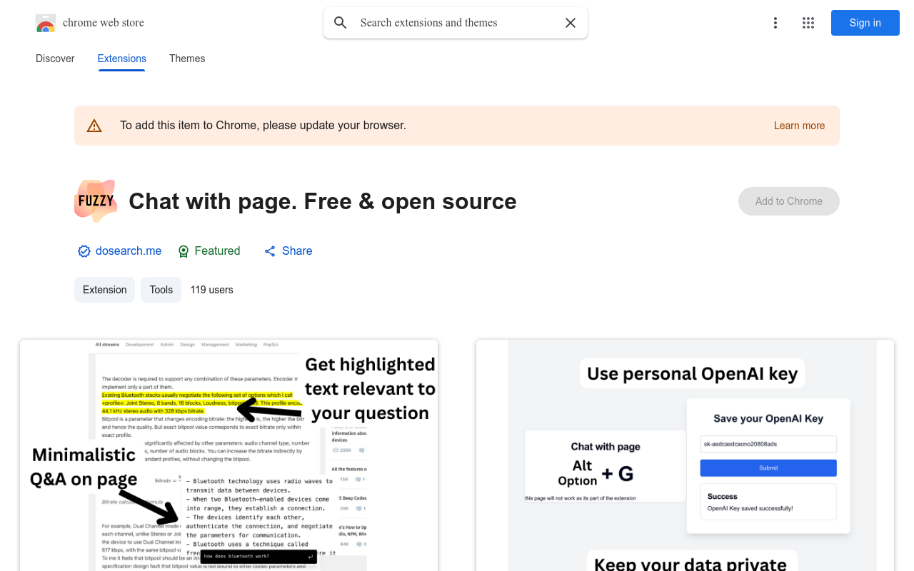 Chat with page. Free & Open source