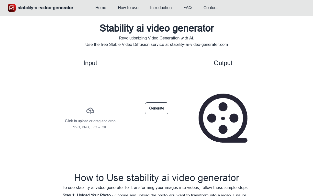 Stability ai video generater