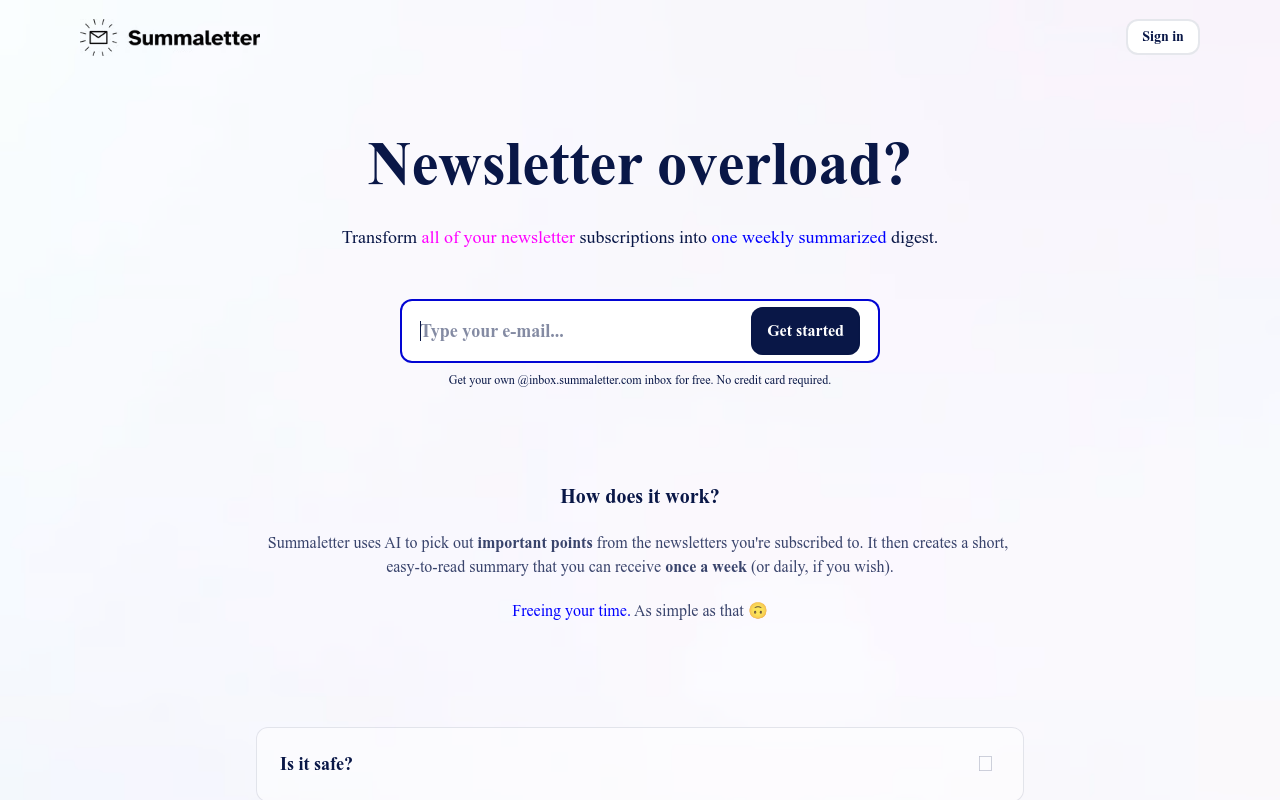 SummaLetter - AI newsletter summarizer