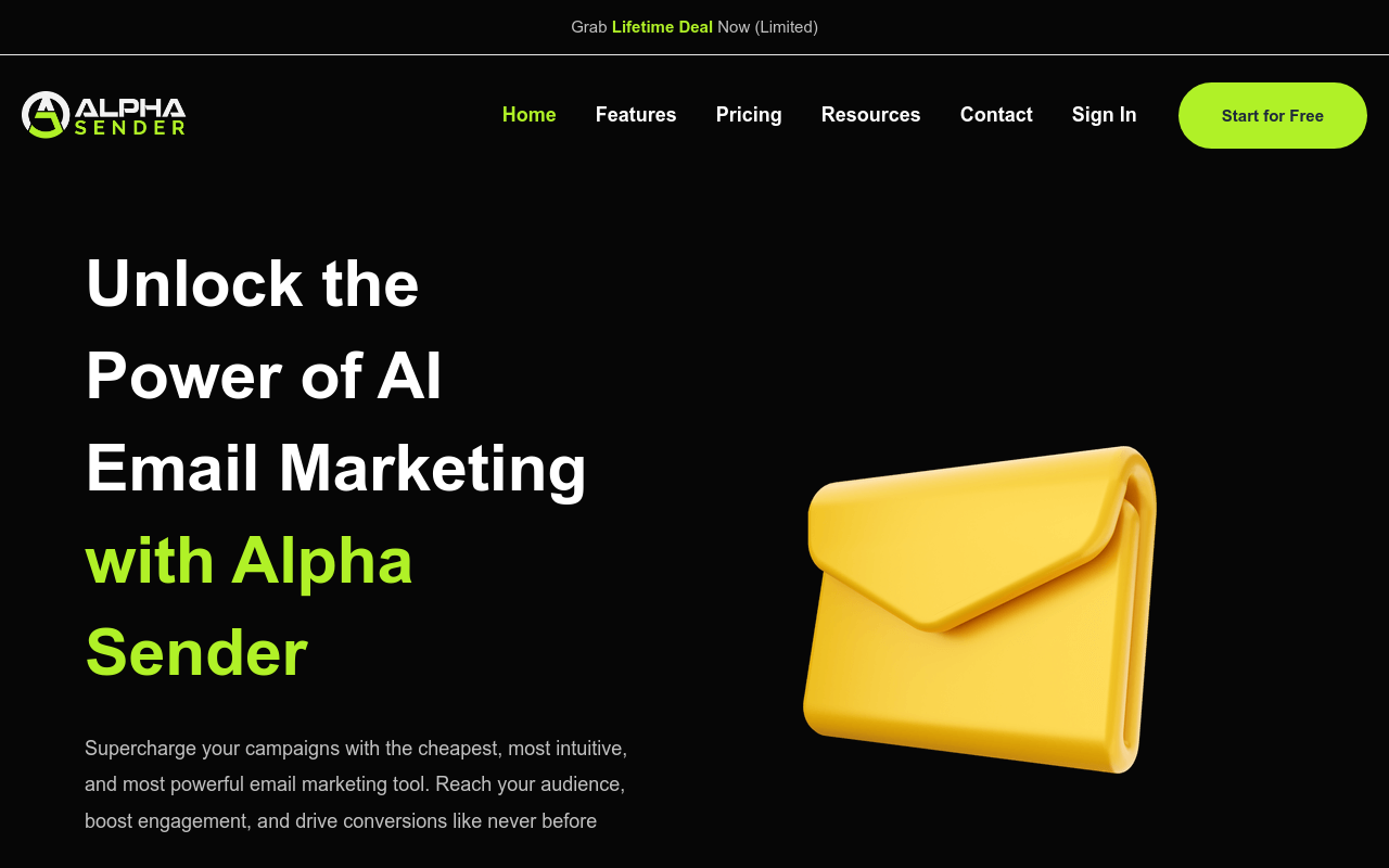 Alpha Sender
