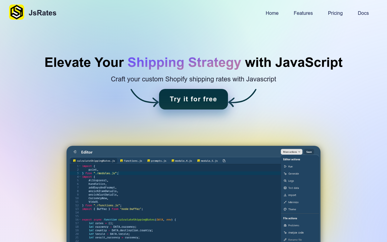 JsRates: Custom Shipping Rates