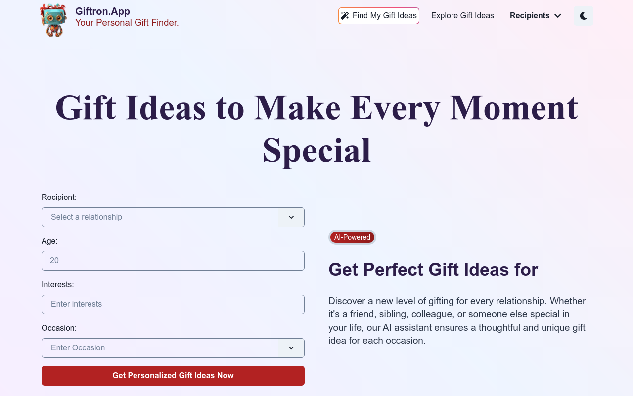 Giftron: Personalized Gift finder