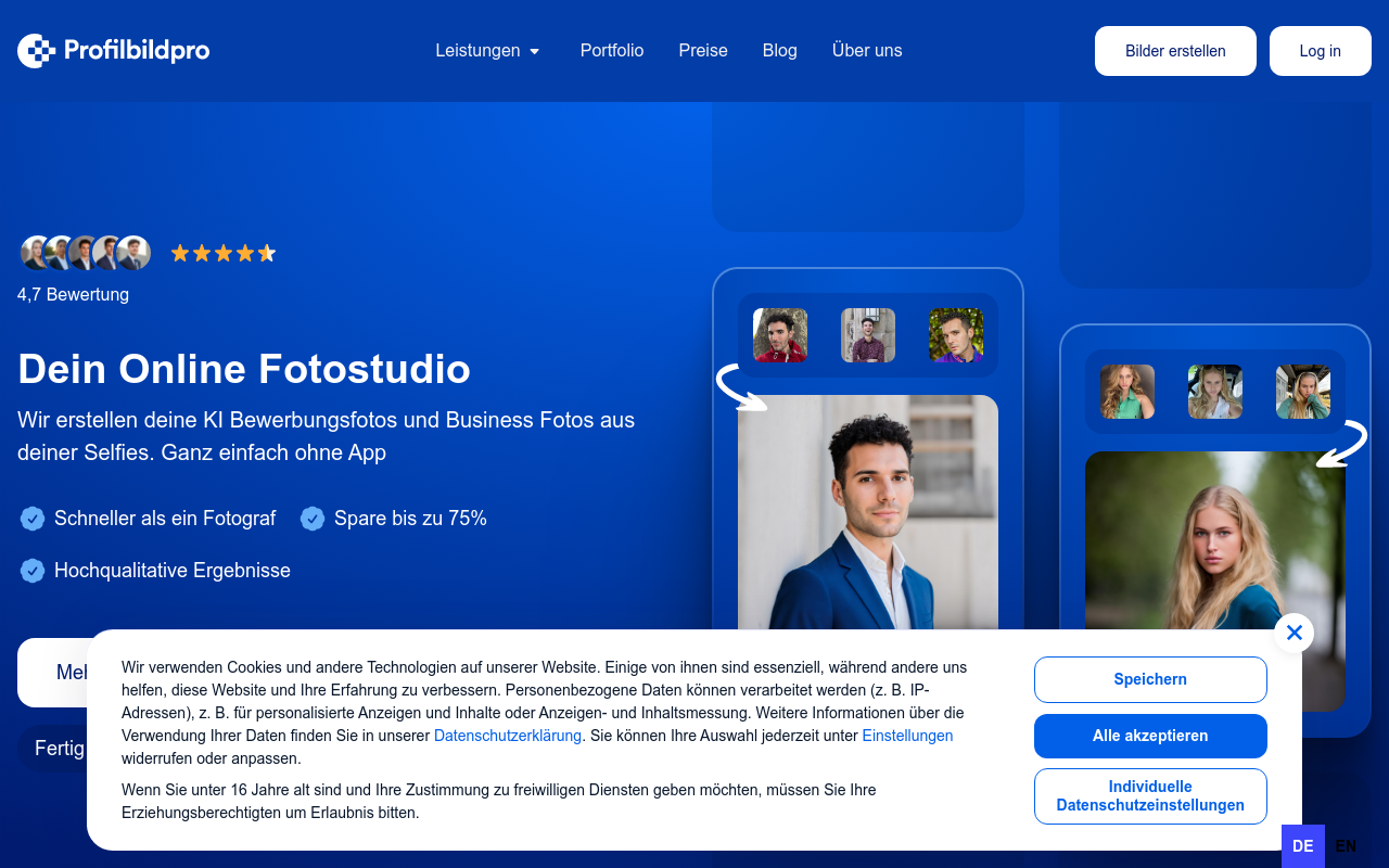 KI Bewerbungsfoto-erstelle KI Businessfoto und AI Profilbild