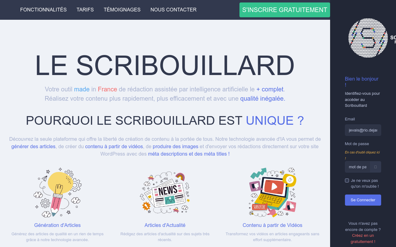 Le Scribouillard - Rédaction SEO par IA