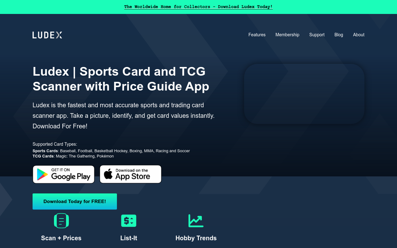 Ludex | Sports Card and TCG Scanner with Price Guide App