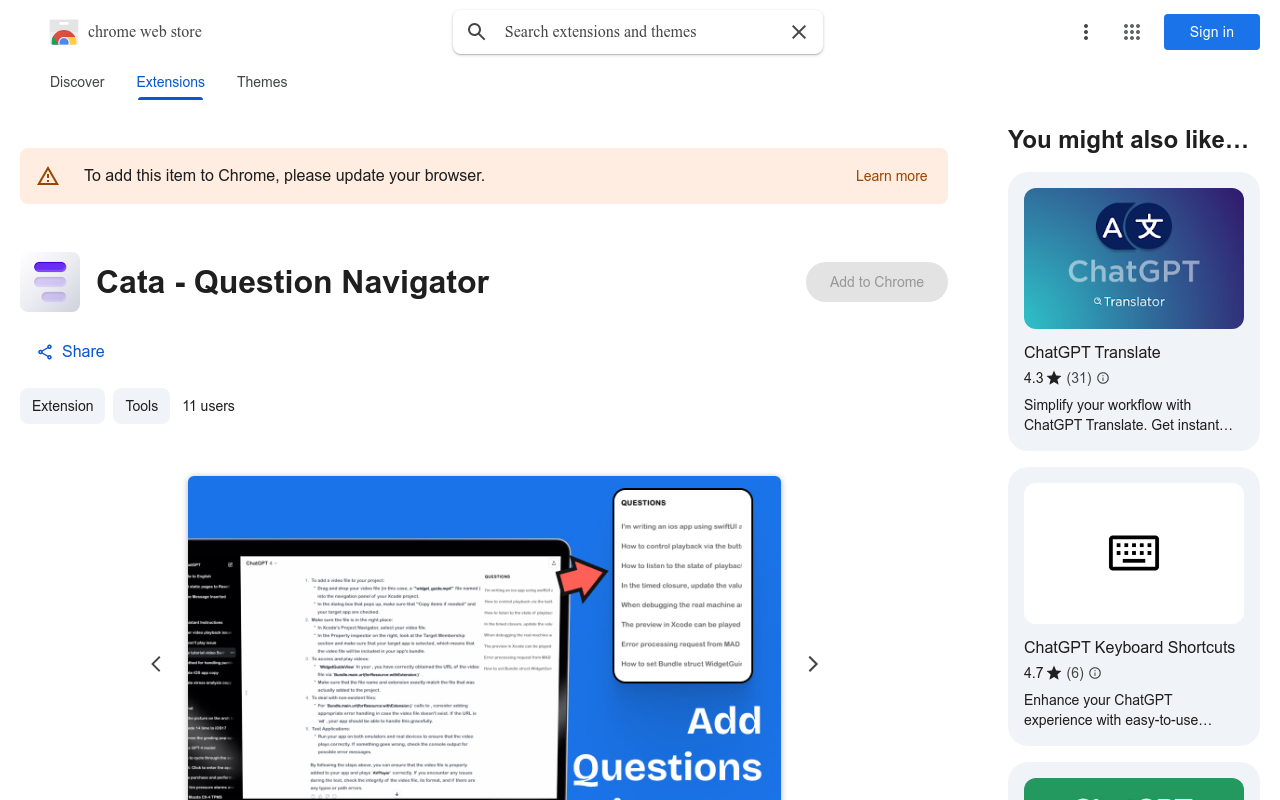 Cata - Question Navigator