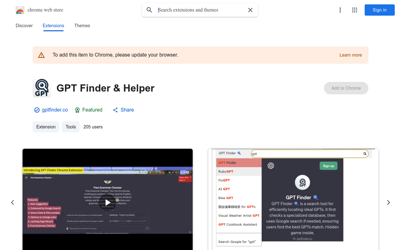 GPT Finder Chrome Extension