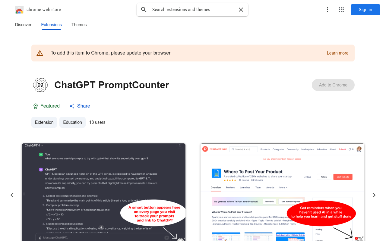 ChatGPT PromptCounter