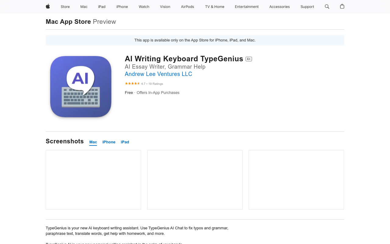 TypeGenius: AI Keyboard App for iPhone