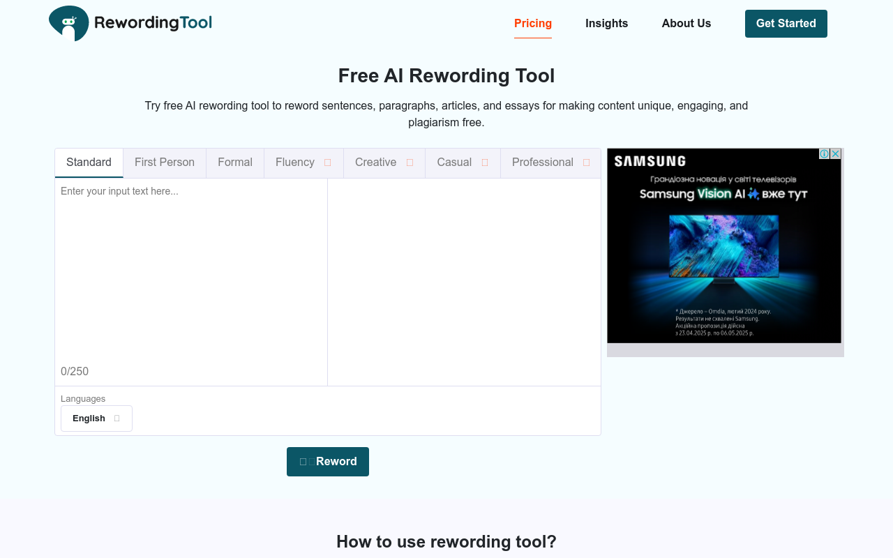 Rewording Tool