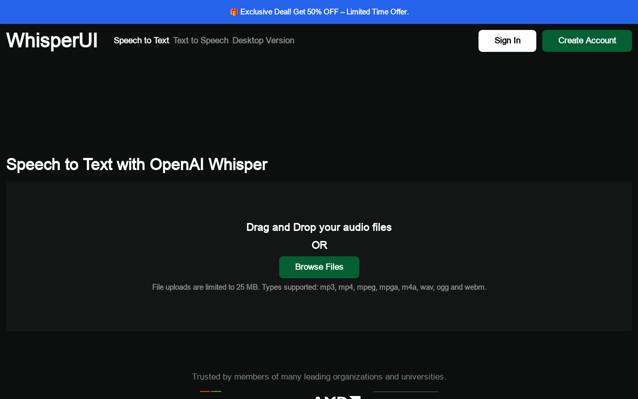 WhisperUI - Text to Speech