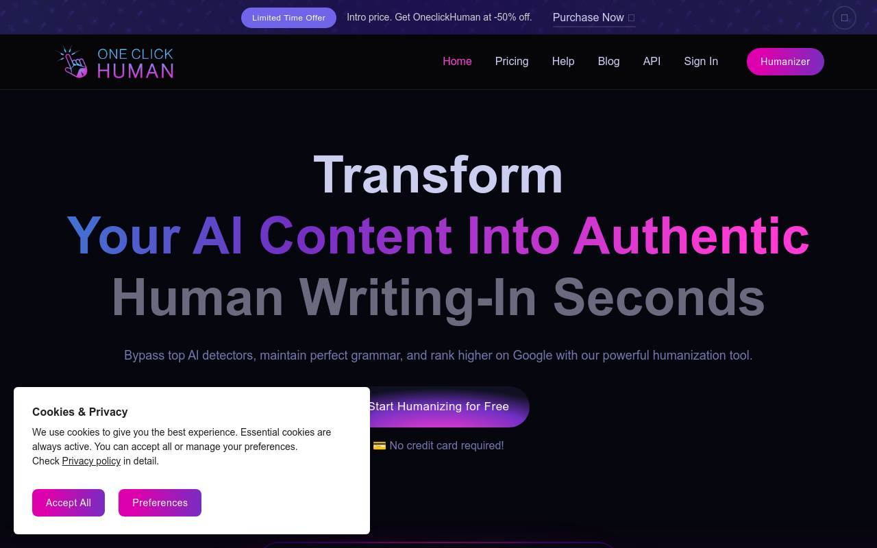One Click Human