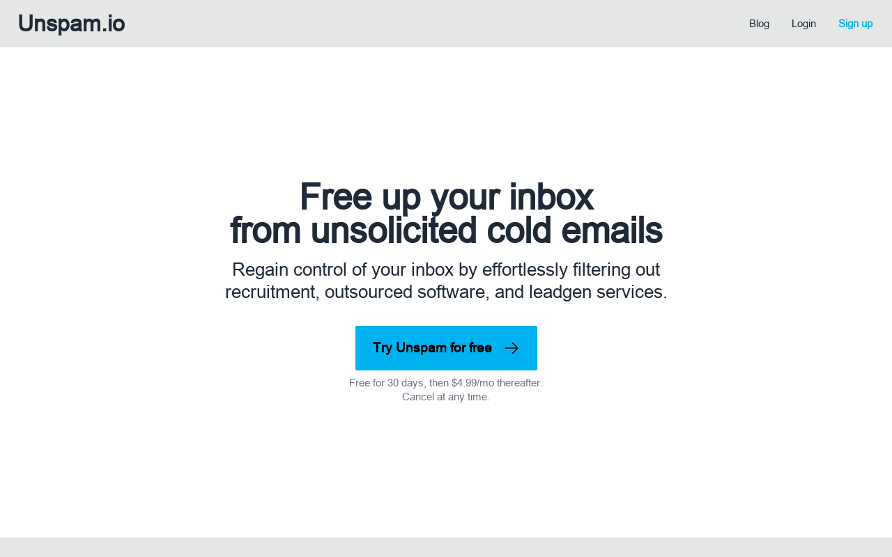 Unspam.io